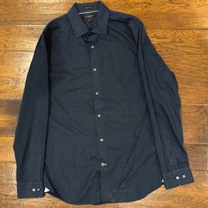 Grant Fit Dark Blue Pattern Men’s Banana Republic Dress Shirt